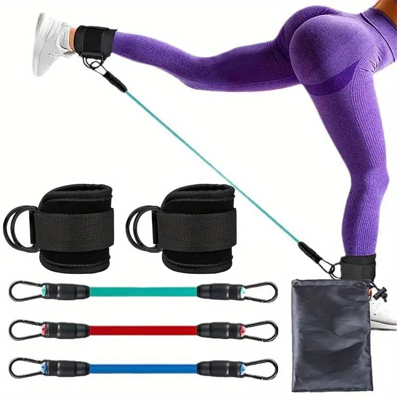 Resistance Bands, 5-Pack Ankle Band Set for Leg and Hip Training – TPE Material Band for Women & Men, with Comfortable Grip, Ideal for Home Workouts, Yoga Gym Fitness, Adjustable