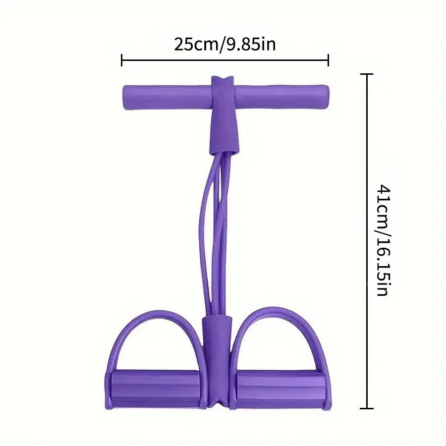Tube Elastic Yoga Pedal Pull Resistance Band, Suitable for Abdominal/Waist/Arm/Leg Stretching Slimming Training