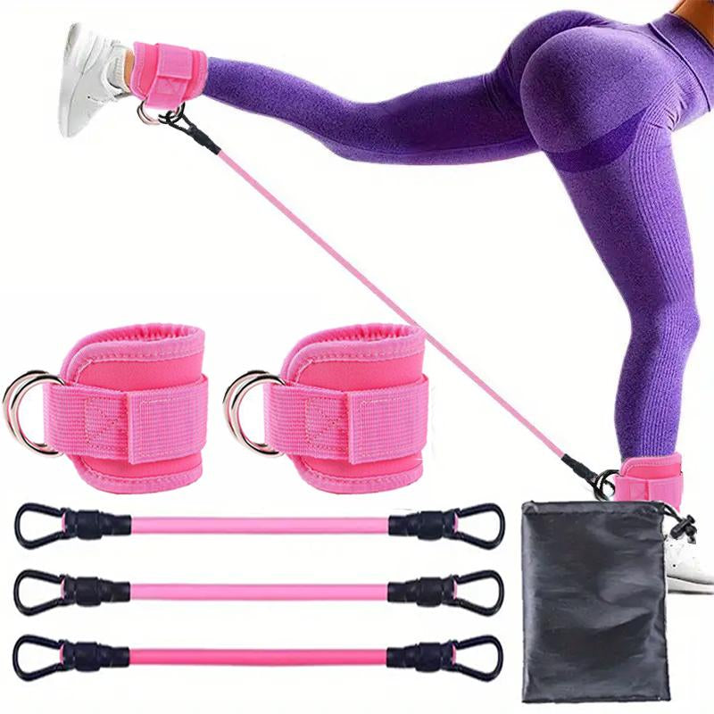 Resistance Bands, 5-Pack Ankle Band Set for Leg and Hip Training – TPE Material Band for Women & Men, with Comfortable Grip, Ideal for Home Workouts, Yoga Gym Fitness, Adjustable