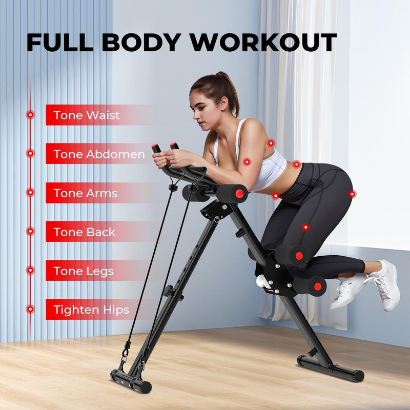 RELIFE REBUILD YOUR LIFE Adjustable Ab Machine, Foldable Ab Workout Equipment for Abs, Waist, Arms & Legs | Home Gym Beginner-Friendly Waist Trainer