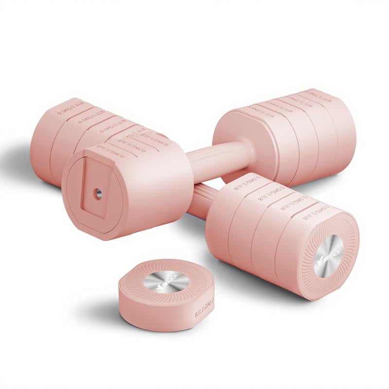 Merach Adjustable Dumbbell Set, 4 in 1 Free Weights Dumbbells Each 2.2-8.8LBS Hand Weights, Soft Rubber Handle for Home Gym Exercise Training