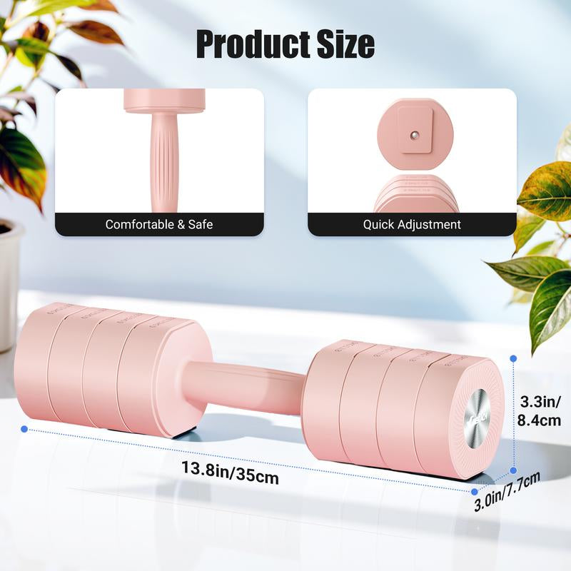 Merach Adjustable Dumbbell Set, 4 in 1 Free Weights Dumbbells Each 2.2-8.8LBS Hand Weights, Soft Rubber Handle for Home Gym Exercise Training