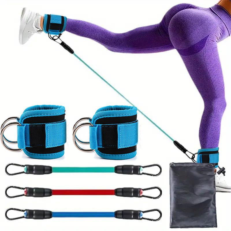 Resistance Bands, 5-Pack Ankle Band Set for Leg and Hip Training – TPE Material Band for Women & Men, with Comfortable Grip, Ideal for Home Workouts, Yoga Gym Fitness, Adjustable