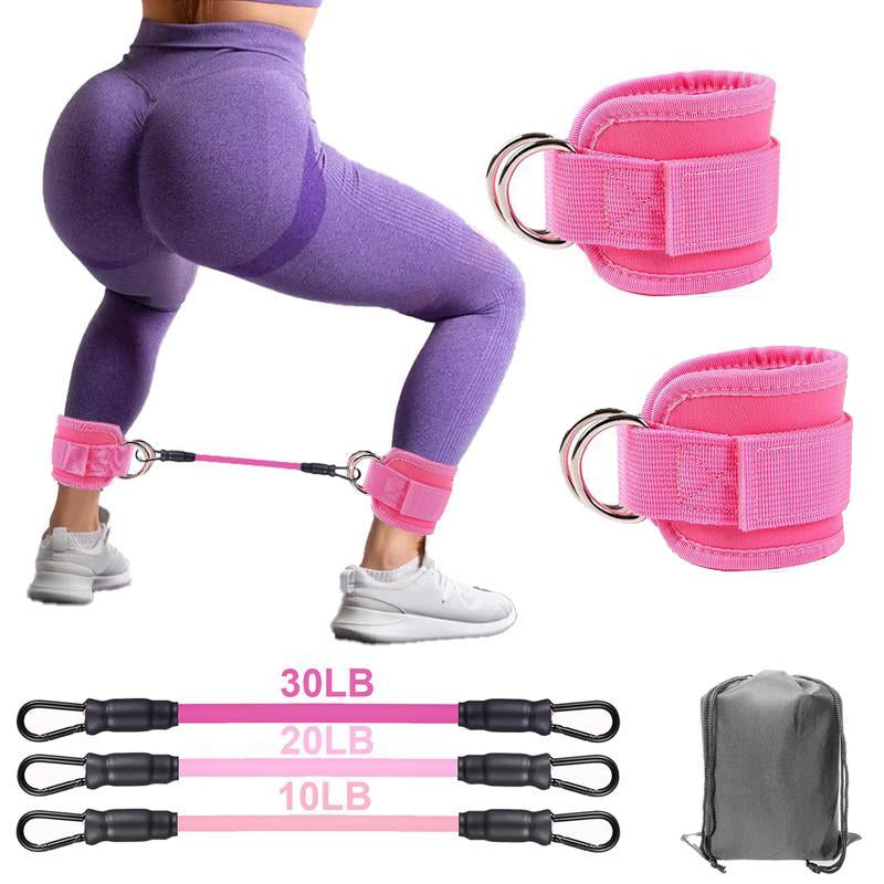Resistance Bands, 5-Pack Ankle Band Set for Leg and Hip Training – TPE Material Band for Women & Men, with Comfortable Grip, Ideal for Home Workouts, Yoga Gym Fitness, Adjustable
