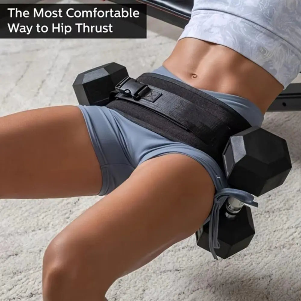 Hip Thrust Adjustable Resistance Weight Belt for Butt Shaping with Extra Cushioning and Adjustable Resistance