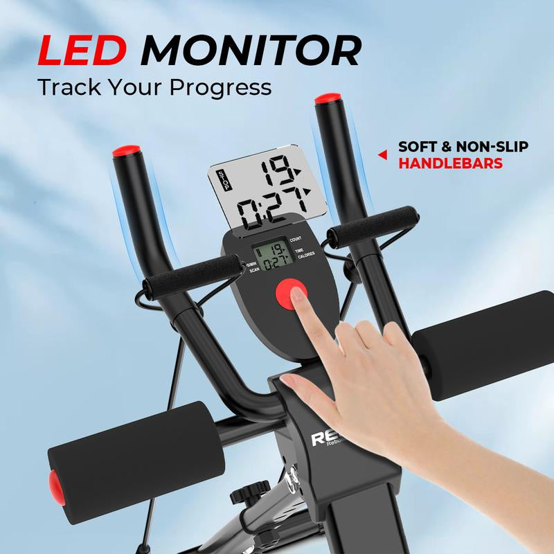 RELIFE REBUILD YOUR LIFE Adjustable Ab Machine, Foldable Ab Workout Equipment for Abs, Waist, Arms & Legs | Home Gym Beginner-Friendly Waist Trainer