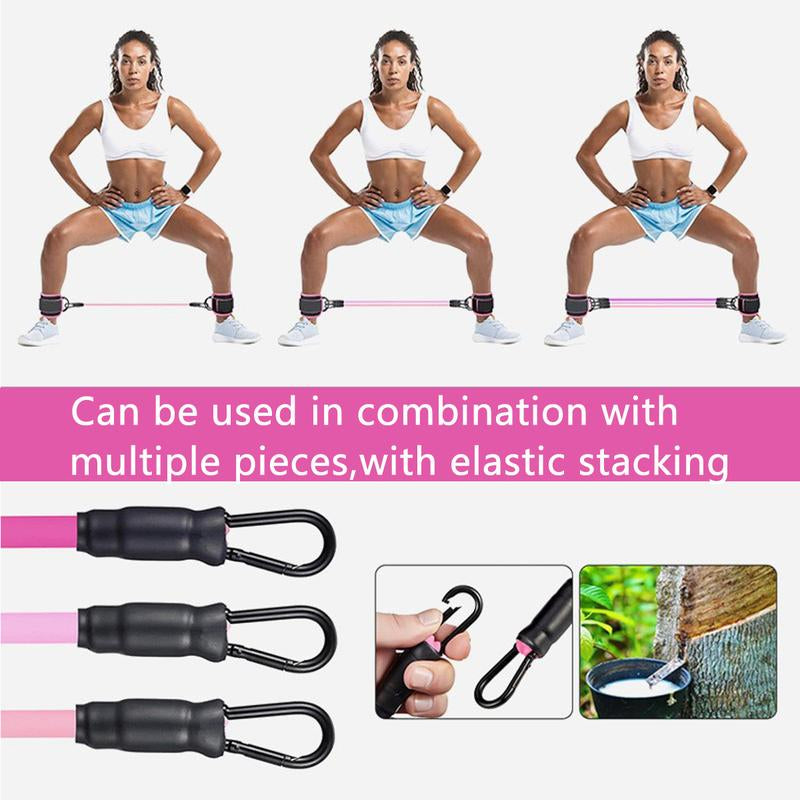 Resistance Bands, 5-Pack Ankle Band Set for Leg and Hip Training – TPE Material Band for Women & Men, with Comfortable Grip, Ideal for Home Workouts, Yoga Gym Fitness, Adjustable