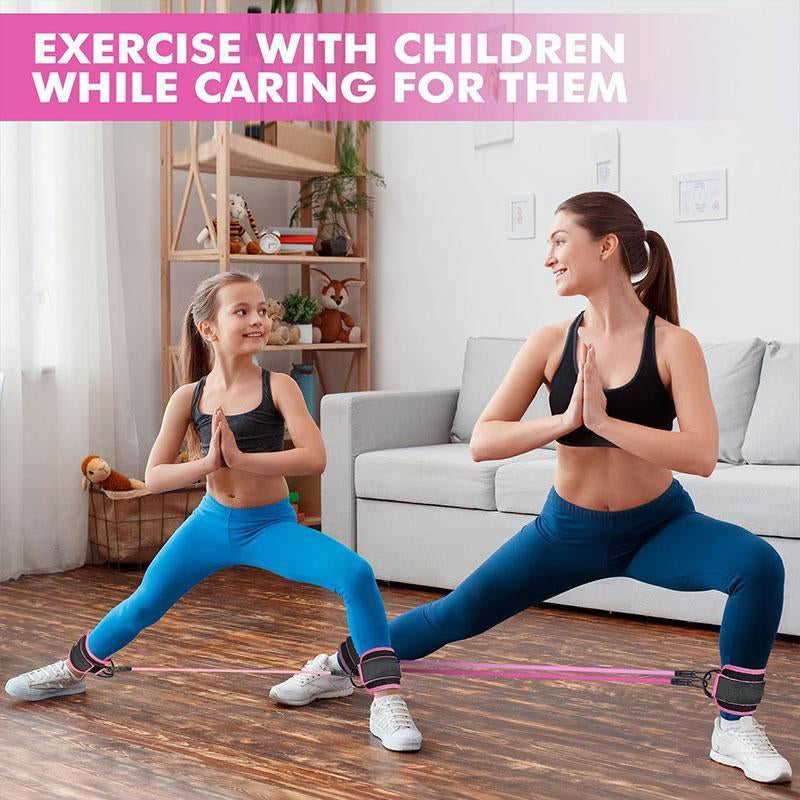 Resistance Bands, 5-Pack Ankle Band Set for Leg and Hip Training – TPE Material Band for Women & Men, with Comfortable Grip, Ideal for Home Workouts, Yoga Gym Fitness, Adjustable