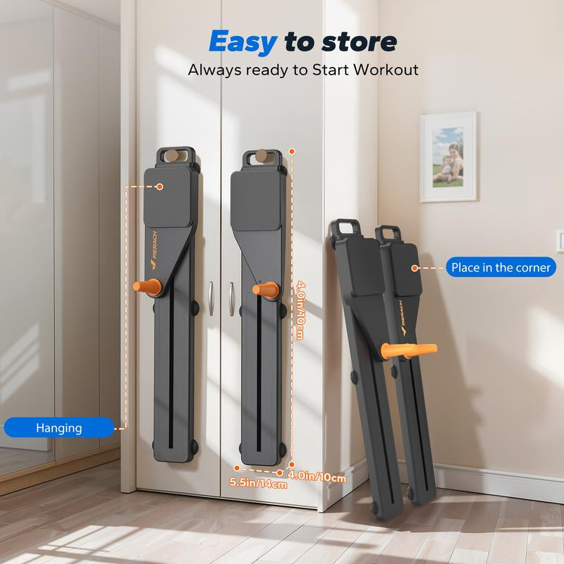 Merach Multi-Functional Adjustable Ab Exercise Board, Split Ab Slide Roller Board, Home Pilates Reformer with Knee Mat for Home Gym Core & Ab Strength Training, Abdominal Crunch Machine